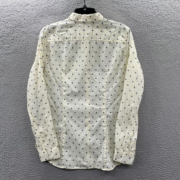UNIQLO Shirt Womens Medium Button Up Blouse Top Polka Dot Long Sleeve - Picture 2 of 8